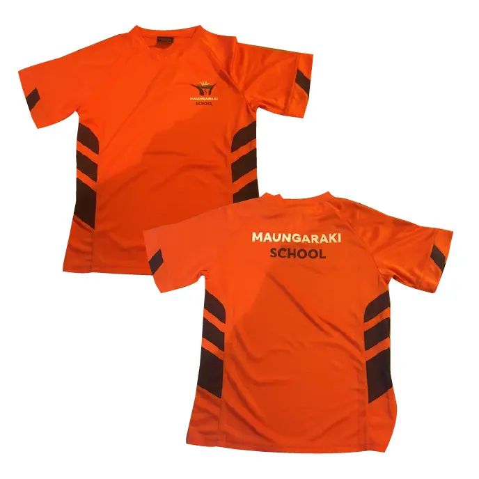 School Tee - Orange/Navy