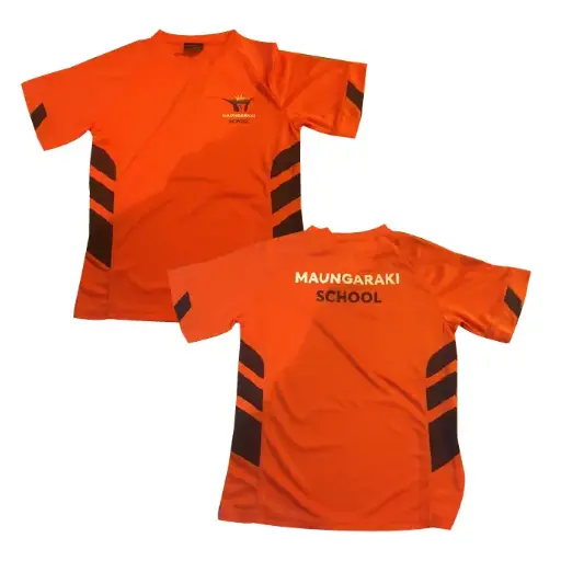 School Tee - Orange/Navy